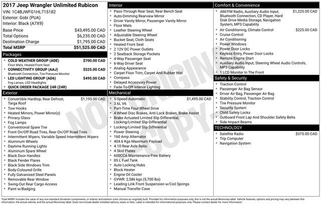 2017 Jeep Wrangler Unlimited Unlimited Rubicon