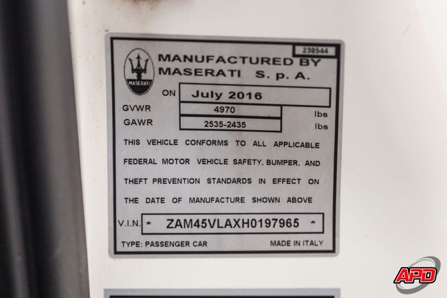2017 Maserati GranTurismo Sport