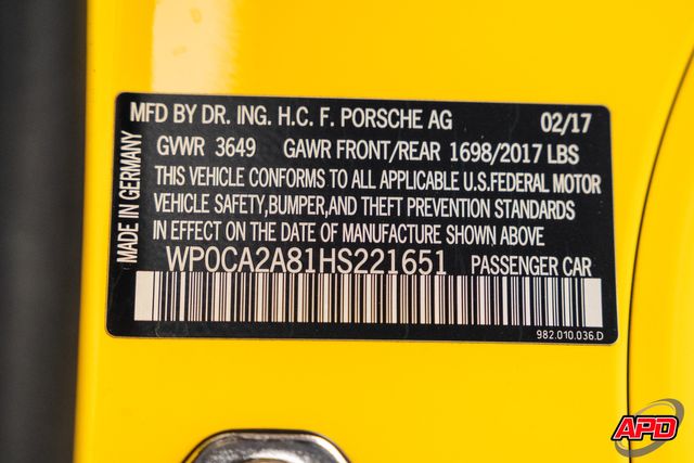 2017 Porsche 718 Boxster 2017 Porsche 718 Boxster