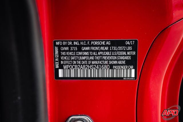 2017 Porsche 718 Boxster S
