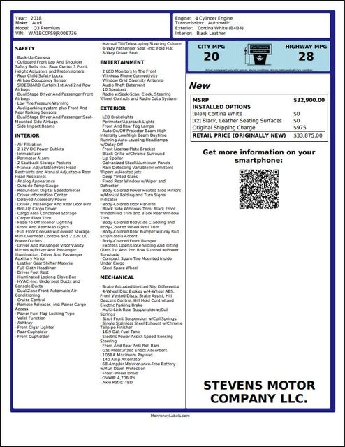 2018 Audi Q3 2.0T Premium | Dallas, TX | Stevens Motor Company LLC 2018 Audi Q3 2.0T Premium | Dallas, TX | Stevens Motor Company LLC
