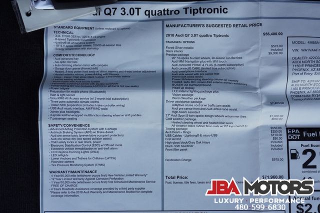 2018 Audi Q7 3.0T Quattro AWD Prestige Package | MESA, AZ | JBA MOTORS 2018 Audi Q7 3.0T Quattro AWD Prestige Package | MESA, AZ | JBA MOTORS