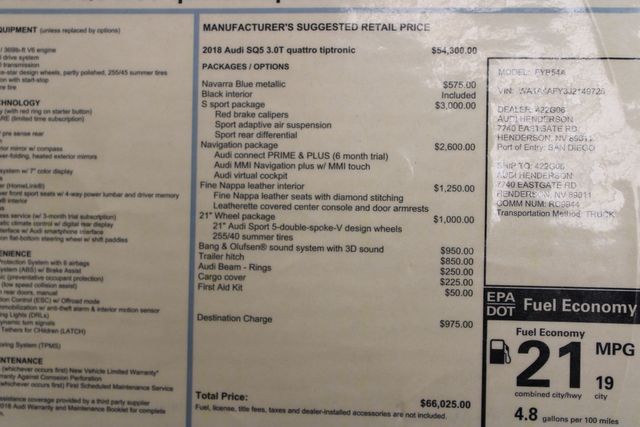 2018 Audi SQ5 3.0T quattro Premium Plus | Bullhead City, AZ | Automobile Consulting Services 2018 Audi SQ5 3.0T quattro Premium Plus | Bullhead City, AZ | Automobile Consulting Services