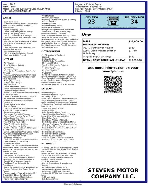 2018 BMW 3 Series 320i xDrive AWD Sport Navigation HeatedSeats | Dallas, TX | Stevens Motor Company LLC