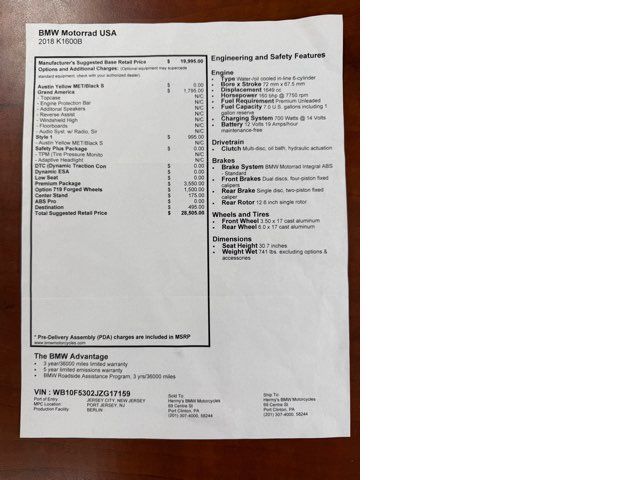 2018 BMW K 1600B Grand America 1600 B