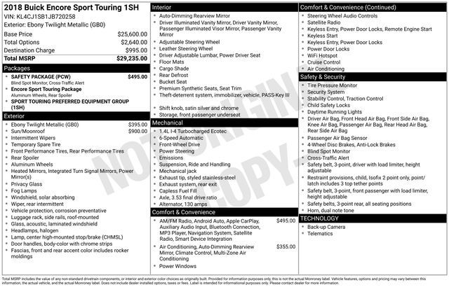 2018 Buick Encore Sport Touring