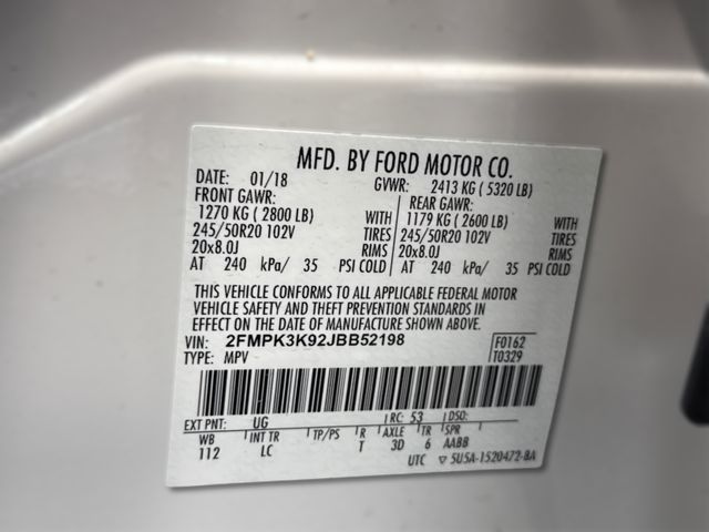 2018 Ford EDGE TITANIUM 2018 Ford EDGE TITANIUM