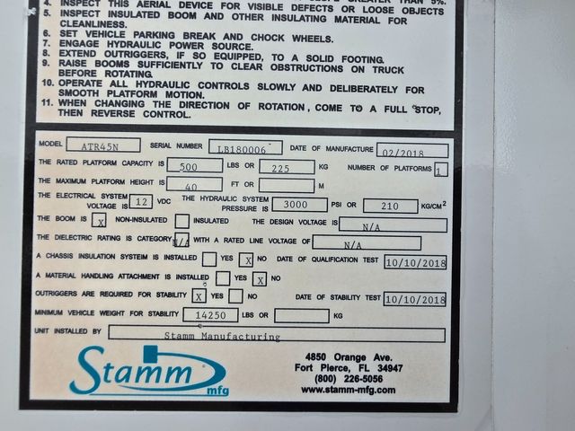 2018 Ford STAMM SIGN TRUCK F550 6.7 DIESEL 2 MAN BUCKET STAMM ATR45N 50FT REACH | Irving, TX | Pinnacle Trucks