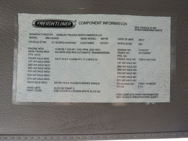 2018 Freightliner M2 Non-CDL Reefer Box Truck 