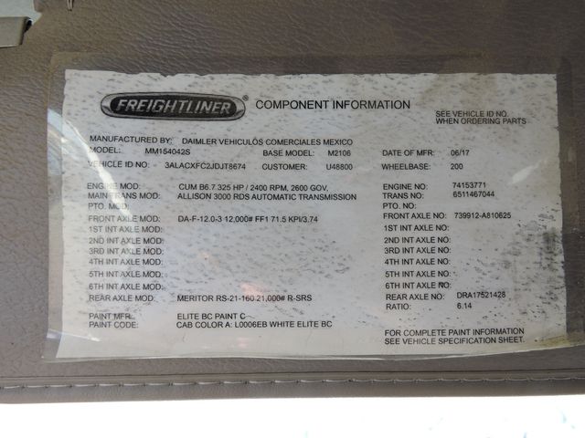 2018 Freightliner M2 Sport Chassis Service Truck 