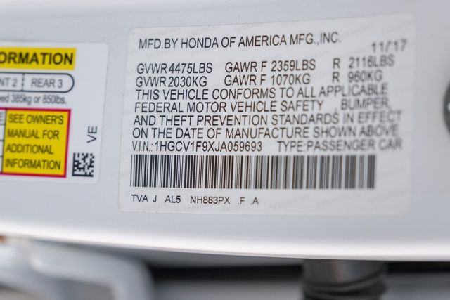 2018 Honda Accord Touring HUD Memory Heated/Cooled Seats Nav Sunroof 2018 Honda Accord Touring HUD Memory Heated/Cooled Seats Nav Sunroof