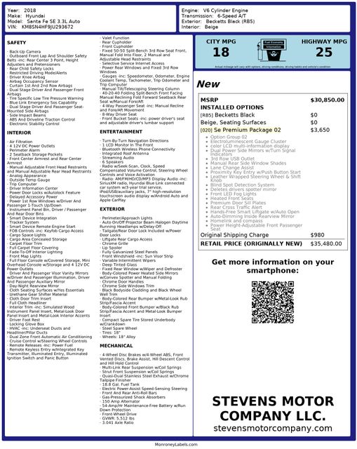 2018 Hyundai Santa Fe SE PremiumPkg PerfectCarfax 3rdRow | Dallas, TX | Stevens Motor Company LLC 2018 Hyundai Santa Fe SE PremiumPkg PerfectCarfax 3rdRow | Dallas, TX | Stevens Motor Company LLC