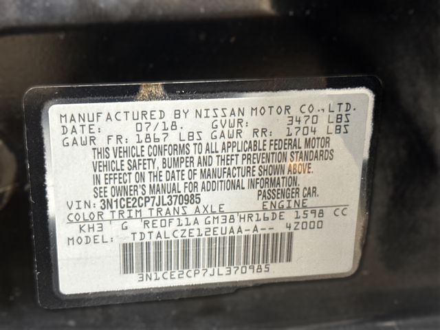 2018 Nissan Versa Note S 2018 Nissan Versa Note S