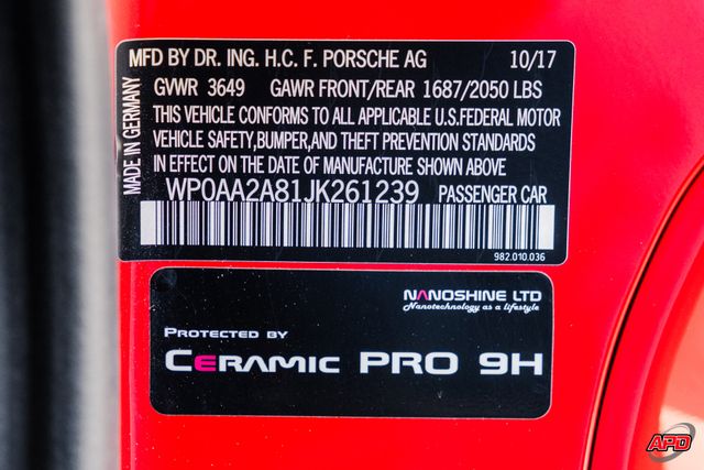 2018 Porsche 718 Cayman 2018 Porsche 718 Cayman