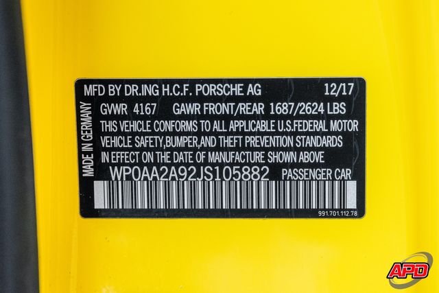 2018 Porsche 911 Carrera T 2018 Porsche 911 Carrera T