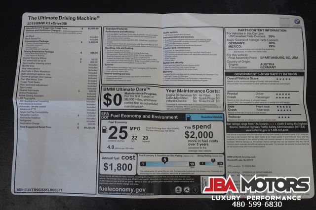 2019 BMW X3 xDrive30i AWD SUV Driver Assist Convenience Pano | MESA, AZ | JBA MOTORS 2019 BMW X3 xDrive30i AWD SUV Driver Assist Convenience Pano | MESA, AZ | JBA MOTORS