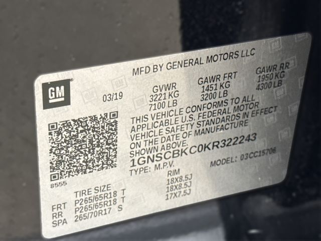 2019 Chevrolet TAHOE 1500 LT 2019 Chevrolet TAHOE 1500 LT