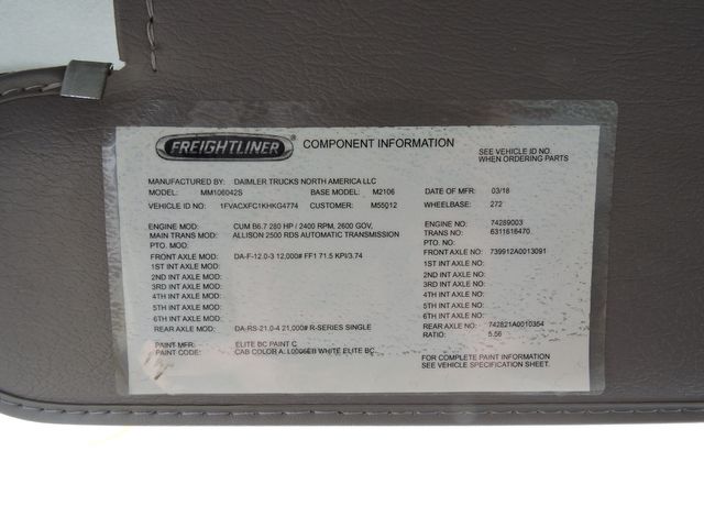2019 Freightliner M2106 Box Truck 