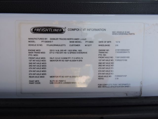 2019 Freightliner PT126064S T Cascadia Tri-Axel Dump Truck