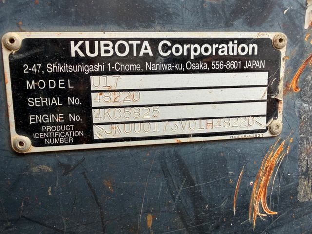 2019 Kubota U17