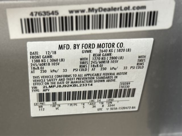 2019 Lincoln NAUTILUS Base 2019 Lincoln NAUTILUS Base