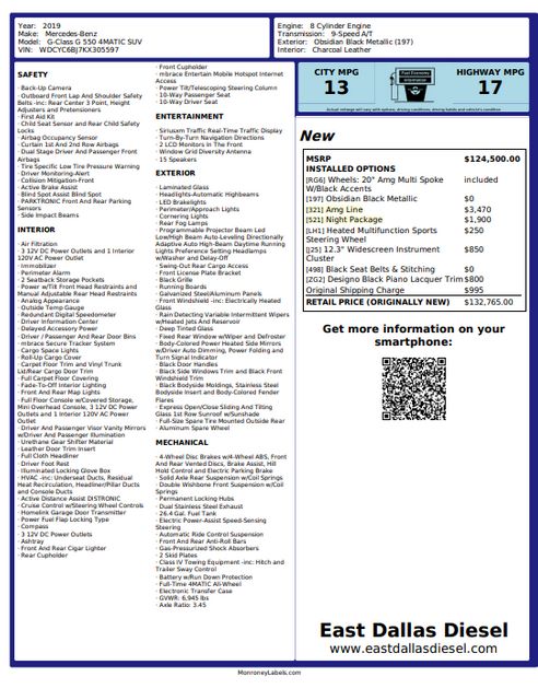 2019 Mercedes-Benz G 550 4MATIC AMG Line NIGHT PKG. 24" Gianelle 33" NITTO | Dallas, TX | East Dallas Diesel