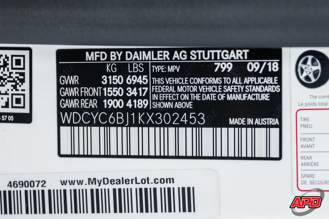 2019 Mercedes-Benz G-Class G 550 Brabus