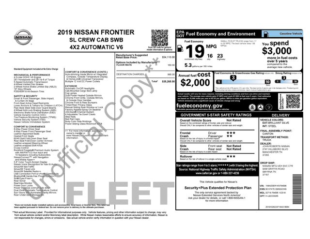 2019 Nissan Frontier SL Crew Cab SWB 4X2 Automatic V6 | Cullman, AL | Cullman Auto Rebuilders