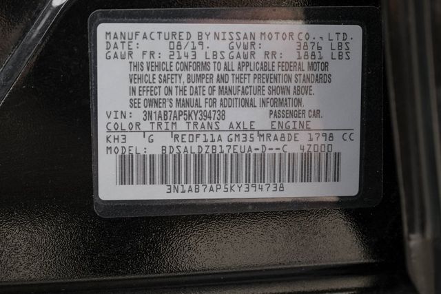 2019 Nissan Sentra SV ALLOYS FUEL EFFICIENT DUAL ZONE CLIMATE CONTROL 2019 Nissan Sentra SV ALLOYS FUEL EFFICIENT DUAL ZONE CLIMATE CONTROL