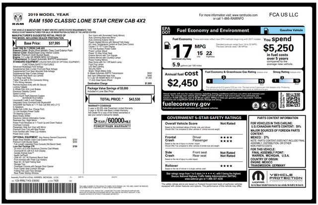 2019 Ram 1500 Classic Lone Star 2019 Ram 1500 Classic Lone Star