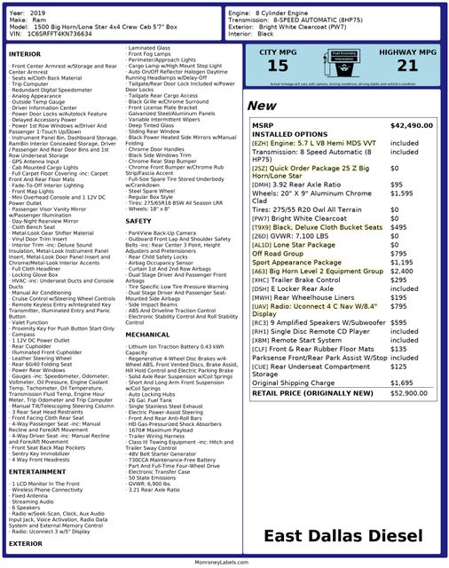 2019 Ram 1500 Big Horn/Lone Star Crew Cab 4x4 5'7" Box | Dallas, TX | East Dallas Diesel 2019 Ram 1500 Big Horn/Lone Star Crew Cab 4x4 5'7" Box | Dallas, TX | East Dallas Diesel