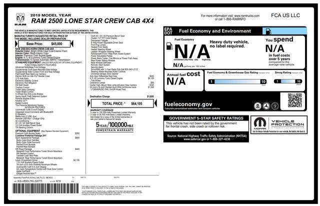 2019 Ram 2500 Lone Star 2019 Ram 2500 Lone Star