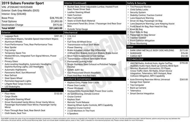 2019 Subaru Forester Sport