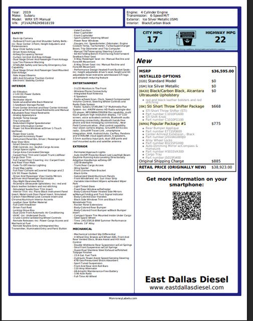 2019 Subaru WRX STI FACTIONFAB COILOVERS 19" Cosmis R1 COBB RACING | Dallas, TX | East Dallas Diesel 2019 Subaru WRX STI FACTIONFAB COILOVERS 19" Cosmis R1 COBB RACING | Dallas, TX | East Dallas Diesel