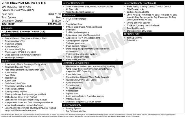 2020 Chevrolet Malibu LS