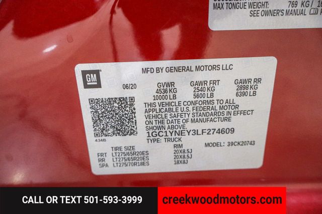 2020 Chevrolet Silverado 2500HD Z71 LT 4x4 Duramax Diesel Allison 1 Owner LEVELED