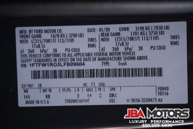 2020 Ford F-150 Raptor SVT F150 4x4 4WD 802A Package Pano Roof | MESA, AZ | JBA MOTORS