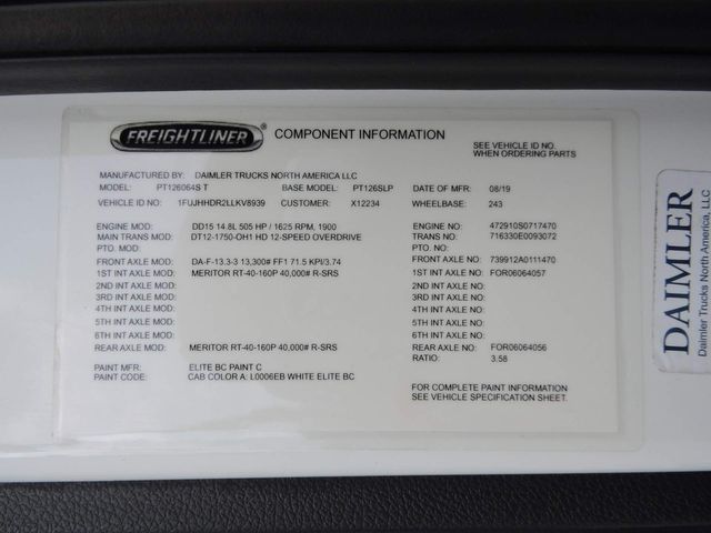 2020 Freightliner PT126 Cascadia Sleeper