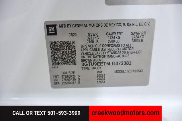 2020 GMC Sierra 1500 AT4 4x4 Duramax Diesel LEVELED 20s Financing White