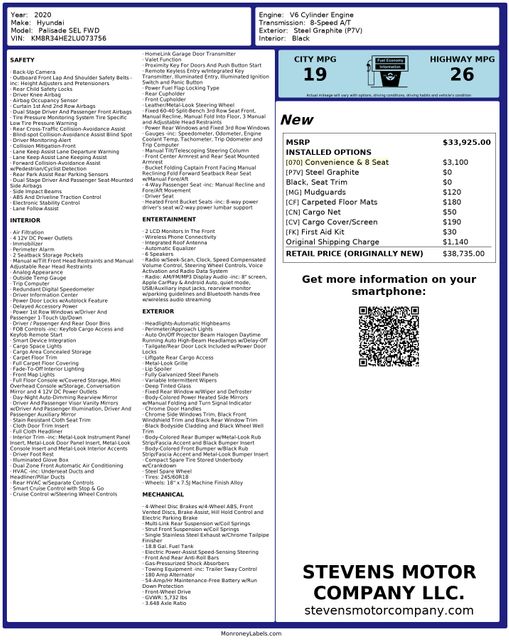 2020 Hyundai PALISADE SEL ConveniencePkg Sunroof LEDlighting | Dallas, TX | Stevens Motor Company LLC