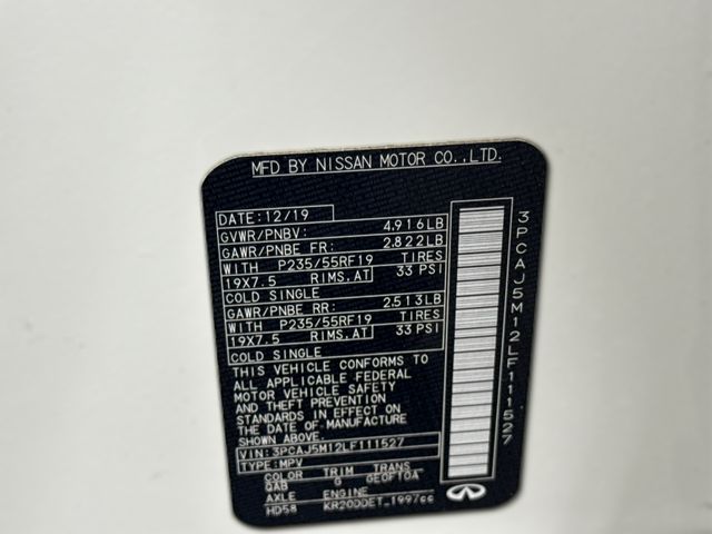 2020 Infiniti QX50 Luxe 2020 Infiniti QX50 Luxe