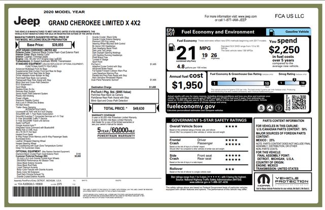 2020 Jeep Grand Cherokee Limited X 2BGpkg ProTechIIpkg PanoRoof | Dallas, TX | Stevens Motor Company LLC 2020 Jeep Grand Cherokee Limited X 2BGpkg ProTechIIpkg PanoRoof | Dallas, TX | Stevens Motor Company LLC