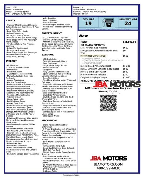 2020 Land Rover Discovery Sport P250 S AWD SUV Clean CarFax Arizona Car Sport S | MESA, AZ | JBA MOTORS 2020 Land Rover Discovery Sport P250 S AWD SUV Clean CarFax Arizona Car Sport S | MESA, AZ | JBA MOTORS