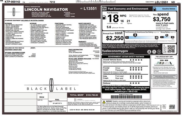 2020 Lincoln Navigator L Black Label