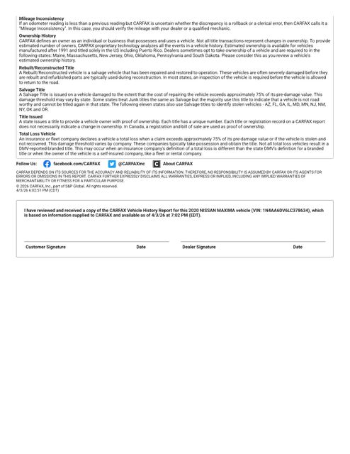 2020 Nissan Maxima 3.5 SL | Cullman, AL | Cullman Auto Rebuilders 2020 Nissan Maxima 3.5 SL | Cullman, AL | Cullman Auto Rebuilders