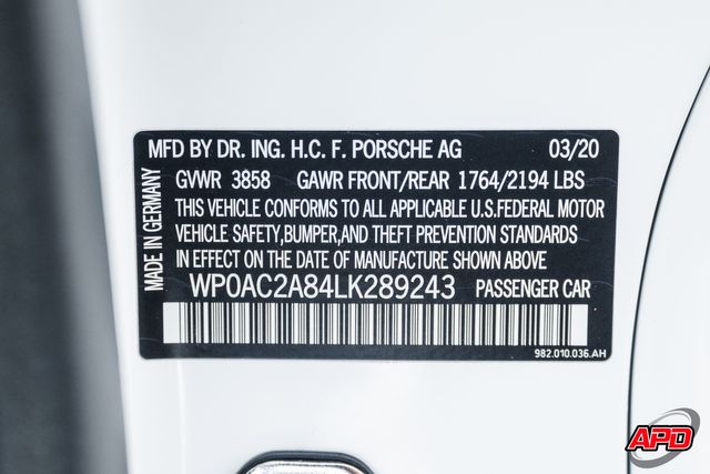 2020 Porsche 718 Cayman GT4 2020 Porsche 718 Cayman GT4
