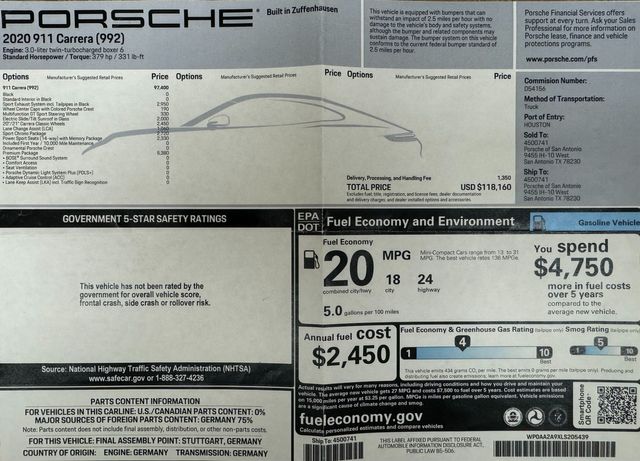 2020 Porsche 911 Carrera 2020 Porsche 911 Carrera