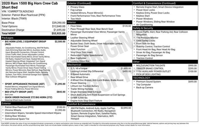 2020 Ram 1500 Big Horn/Lone Star