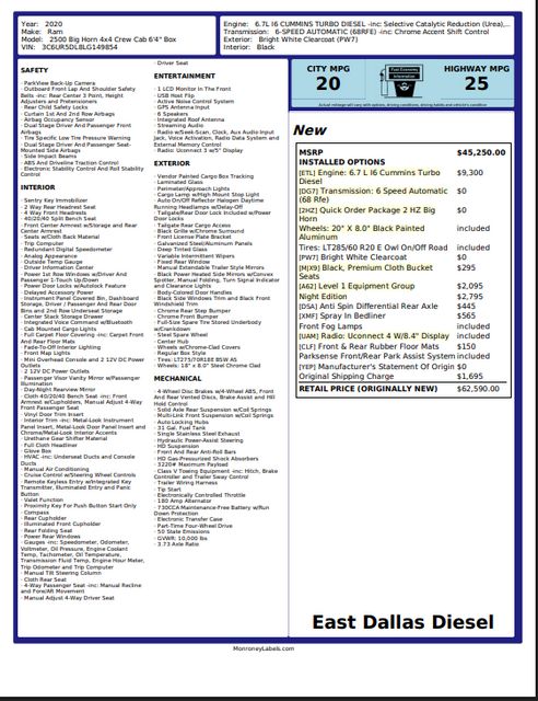 2020 Ram 2500 Big Horn | Dallas, TX | East Dallas Diesel