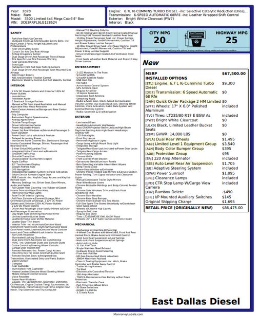 2020 Ram 3500 Limited Mega Cab 4x4 6'4" Box | Dallas, TX | East Dallas Diesel